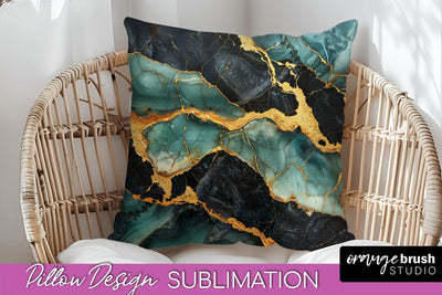 Marble Pillow Cover - Marble Texture Pillow Sublimation Sublimation OrangeBrushStudio 