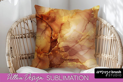 Marble Pillow Cover - Marble Texture Pillow Sublimation Sublimation OrangeBrushStudio 