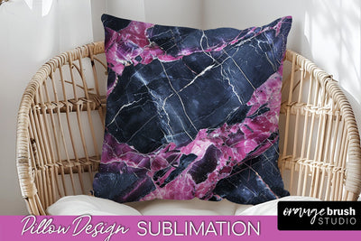 Marble Pillow Cover - Marble Texture Pillow Sublimation Sublimation OrangeBrushStudio 