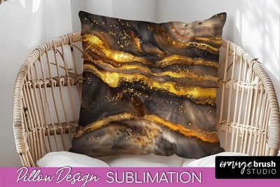 Marble Pillow Cover - Marble Texture Pillow Sublimation Sublimation OrangeBrushStudio 