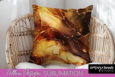 Marble Pillow Cover - Marble Texture Pillow Sublimation Sublimation OrangeBrushStudio 