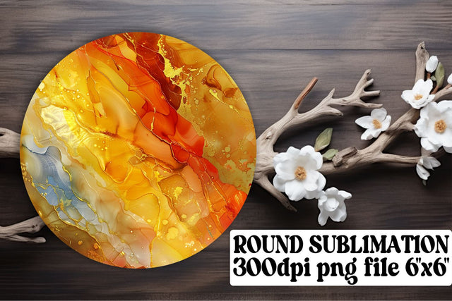 Marble Radiance Sublimation Circle Ornaments & Keychain Combo Sublimation afrosvg 