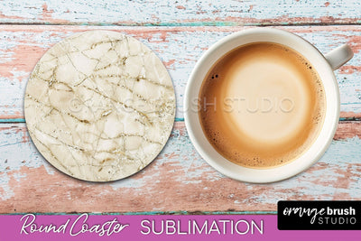 Marble Round Coaster Sublimation, Marble Car Coaster Design Sublimation OrangeBrushStudio 
