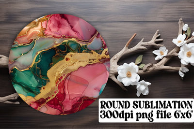 Marble Splendor Sublimation Circle Ornaments & Keychain Assortment Sublimation afrosvg 