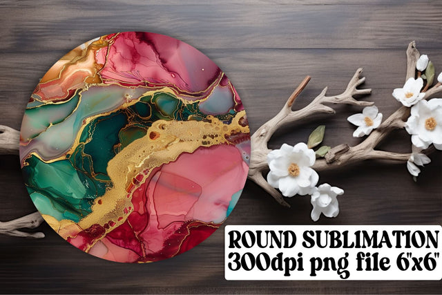 Marble Splendor Sublimation Circle Ornaments & Keychain Assortment Sublimation afrosvg 