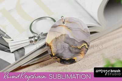 Marble Texture Keychain - Marble Keychain Sublimation Design Sublimation OrangeBrushStudio 
