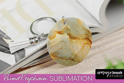 Marble Texture Keychain - Marble Keychain Sublimation Design Sublimation OrangeBrushStudio 