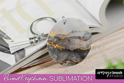 Marble Texture Keychain - Marble Keychain Sublimation Design Sublimation OrangeBrushStudio 