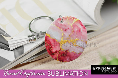 Marble Texture Keychain - Marble Keychain Sublimation Design Sublimation OrangeBrushStudio 