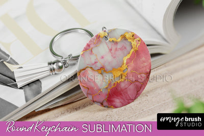 Marble Texture Keychain - Marble Keychain Sublimation Design Sublimation OrangeBrushStudio 