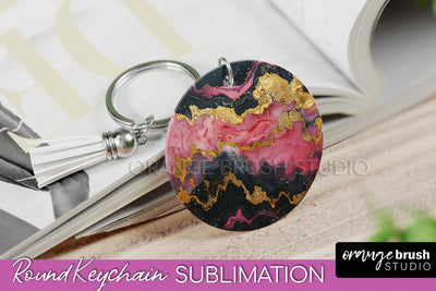 Marble Texture Keychain - Marble Keychain Sublimation Design Sublimation OrangeBrushStudio 