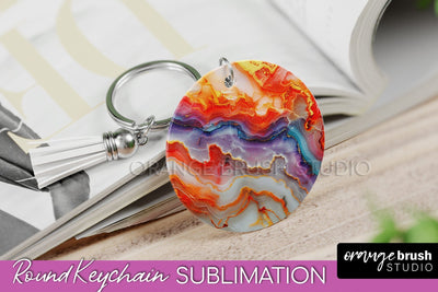 Marble Texture Keychain - Marble Keychain Sublimation Design Sublimation OrangeBrushStudio 
