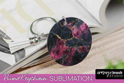 Marble Texture Keychain - Marble Keychain Sublimation Design Sublimation OrangeBrushStudio 