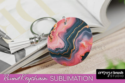 Marble Texture Keychain - Marble Keychain Sublimation Design Sublimation OrangeBrushStudio 