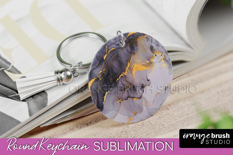 Marble Texture Keychain - Marble Keychain Sublimation Design Sublimation OrangeBrushStudio 