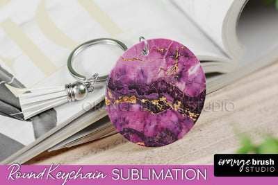 Marble Texture Keychain - Marble Keychain Sublimation Design Sublimation OrangeBrushStudio 