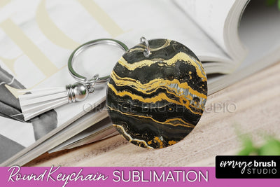 Marble Texture Keychain - Marble Keychain Sublimation Design Sublimation OrangeBrushStudio 