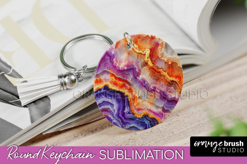 Marble Texture Keychain - Marble Keychain Sublimation Design Sublimation OrangeBrushStudio 