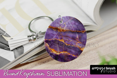 Marble Texture Keychain - Marble Keychain Sublimation Design Sublimation OrangeBrushStudio 