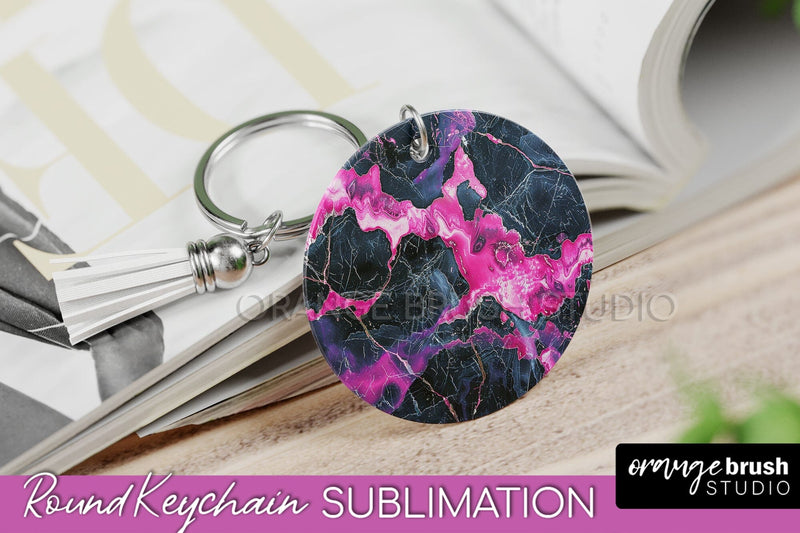 Marble Texture Keychain - Marble Keychain Sublimation Design Sublimation OrangeBrushStudio 