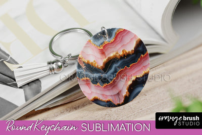 Marble Texture Keychain - Marble Keychain Sublimation Design Sublimation OrangeBrushStudio 