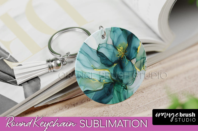 Marble Texture Keychain - Marble Keychain Sublimation Design Sublimation OrangeBrushStudio 