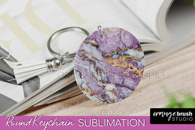 Marble Texture Keychain - Marble Keychain Sublimation Design Sublimation OrangeBrushStudio 