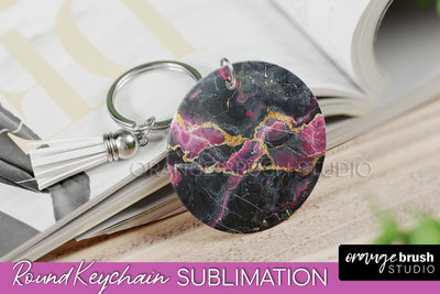 Marble Texture Keychain - Marble Keychain Sublimation Design Sublimation OrangeBrushStudio 