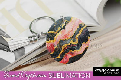 Marble Texture Keychain - Marble Keychain Sublimation Design Sublimation OrangeBrushStudio 