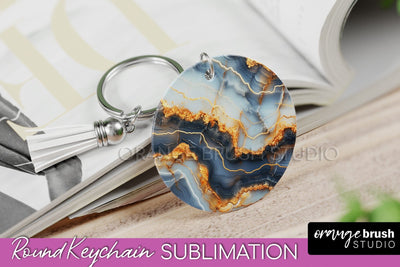 Marble Texture Keychain - Marble Keychain Sublimation Design Sublimation OrangeBrushStudio 