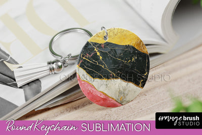 Marble Texture Keychain - Marble Keychain Sublimation Design Sublimation OrangeBrushStudio 