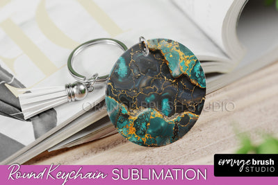 Marble Texture Keychain - Marble Keychain Sublimation Design Sublimation OrangeBrushStudio 