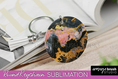 Marble Texture Keychain - Marble Keychain Sublimation Design Sublimation OrangeBrushStudio 