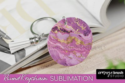 Marble Texture Keychain - Marble Keychain Sublimation Design Sublimation OrangeBrushStudio 