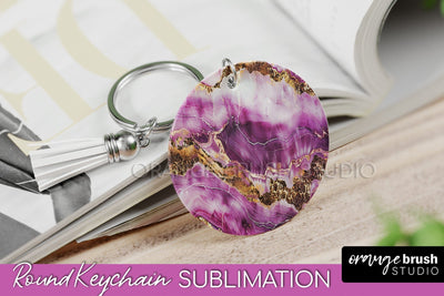 Marble Texture Keychain - Marble Keychain Sublimation Design Sublimation OrangeBrushStudio 