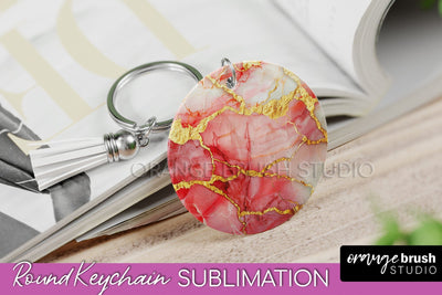 Marble Texture Keychain - Marble Keychain Sublimation Design Sublimation OrangeBrushStudio 