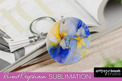Marble Texture Keychain - Marble Keychain Sublimation Design Sublimation OrangeBrushStudio 