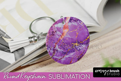 Marble Texture Keychain - Marble Keychain Sublimation Design Sublimation OrangeBrushStudio 
