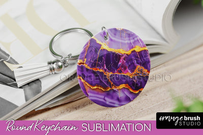 Marble Texture Keychain - Marble Keychain Sublimation Design Sublimation OrangeBrushStudio 