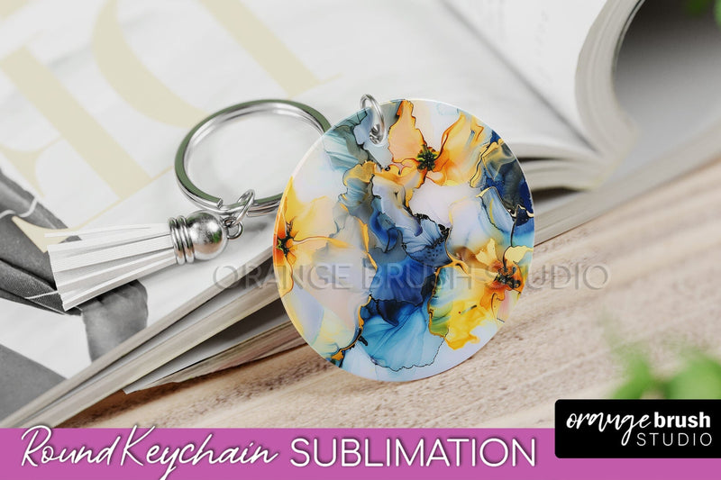 Marble Texture Keychain - Marble Keychain Sublimation Design Sublimation OrangeBrushStudio 