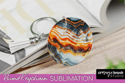 Marble Texture Keychain - Marble Keychain Sublimation Design Sublimation OrangeBrushStudio 