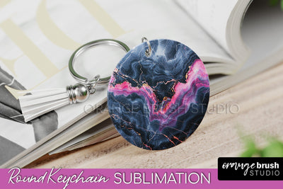 Marble Texture Keychain - Marble Keychain Sublimation Design Sublimation OrangeBrushStudio 