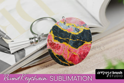 Marble Texture Keychain - Marble Keychain Sublimation Design Sublimation OrangeBrushStudio 