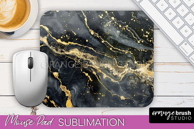 Marble Texture Mouse Pad, 3D Marble Mousepad Sublimation Sublimation OrangeBrushStudio 