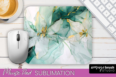 Marble Texture Mouse Pad, 3D Marble Mousepad Sublimation Sublimation OrangeBrushStudio 