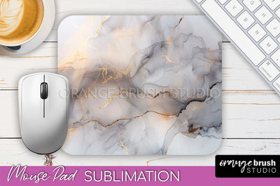 Marble Texture Mouse Pad, 3D Marble Mousepad Sublimation Sublimation OrangeBrushStudio 
