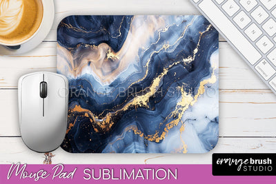 Marble Texture Mouse Pad, 3D Marble Mousepad Sublimation Sublimation OrangeBrushStudio 