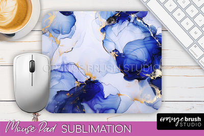 Marble Texture Mouse Pad, 3D Marble Mousepad Sublimation Sublimation OrangeBrushStudio 