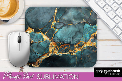 Marble Texture Mouse Pad, 3D Marble Mousepad Sublimation Sublimation OrangeBrushStudio 