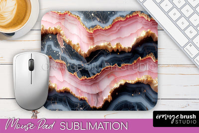 Marble Texture Mouse Pad, 3D Marble Mousepad Sublimation Sublimation OrangeBrushStudio 